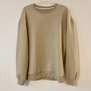 Manfinity Beige Waffle Pullover Sweatshirt XL Lightweight